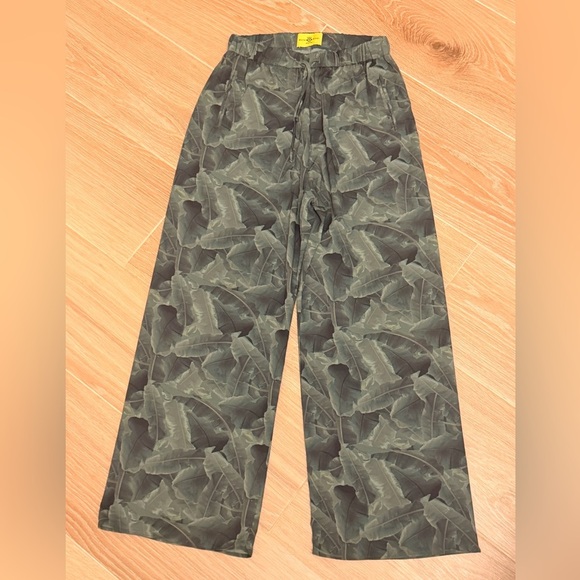 Baja East Pants - Baja East palm print wide-leg pants